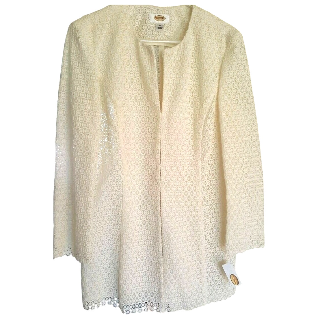 Talbots Woman Petites Ivory Daisy Floral Lace Jacket 16 Wide Petite Romantic